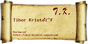 Tibor Kristóf névjegykártya