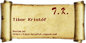 Tibor Kristóf névjegykártya