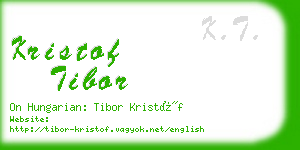 kristof tibor business card